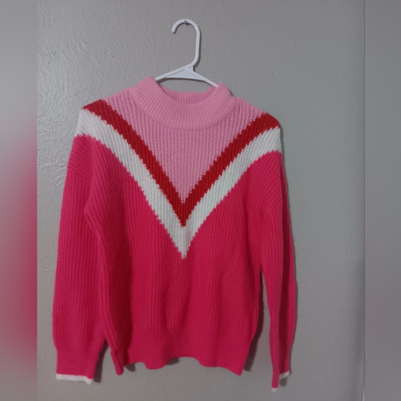 THML Pink and Red Chevron Sweater - Picture 1 of 3